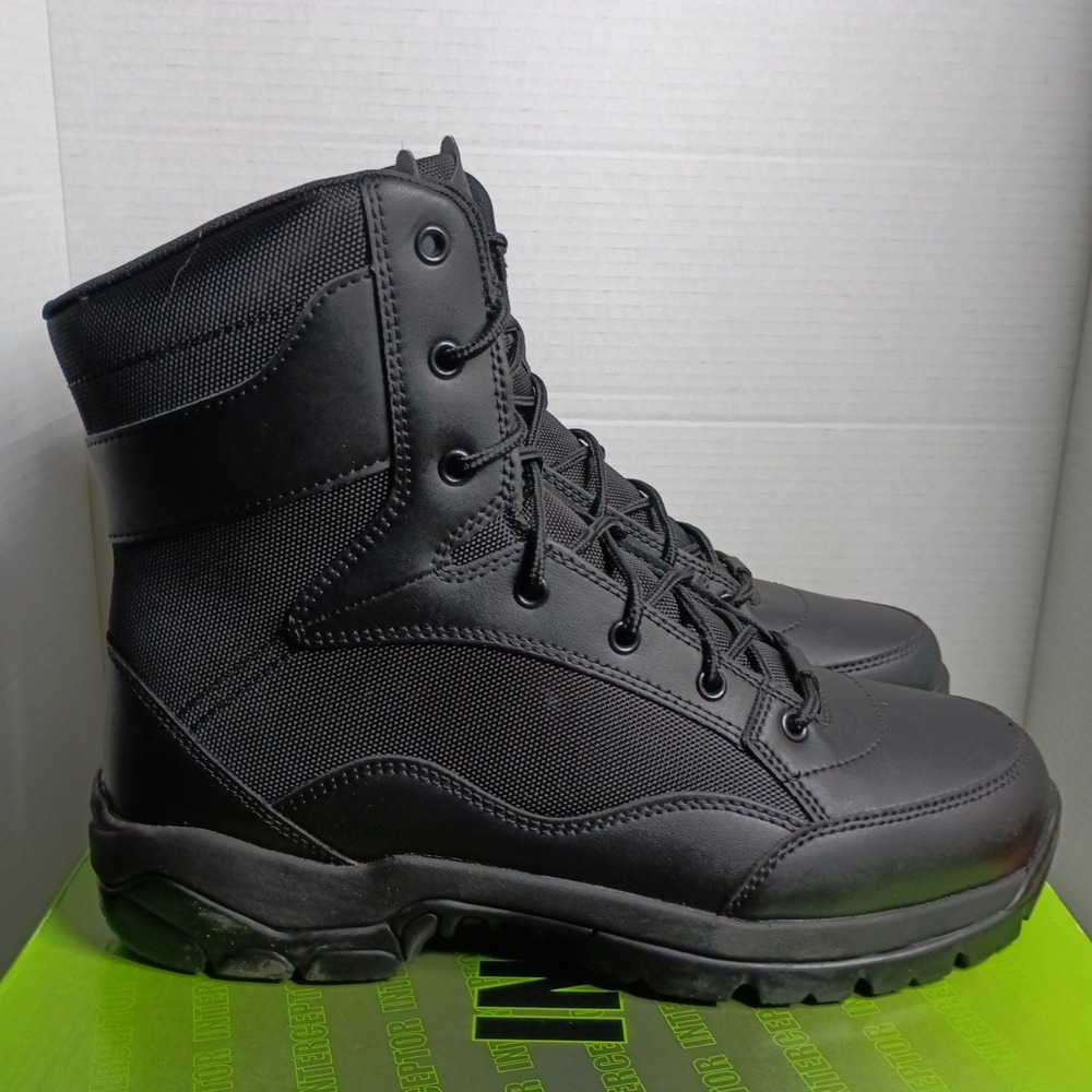 Interceptor Force 2.0 Black Steel Safety Toe Wide Work Boots Men's Size 9.5